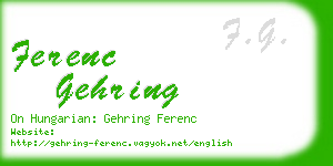 ferenc gehring business card